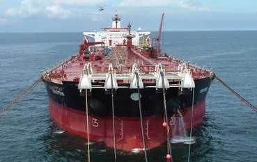 Large tanker vessel for bulk fuel supply operations